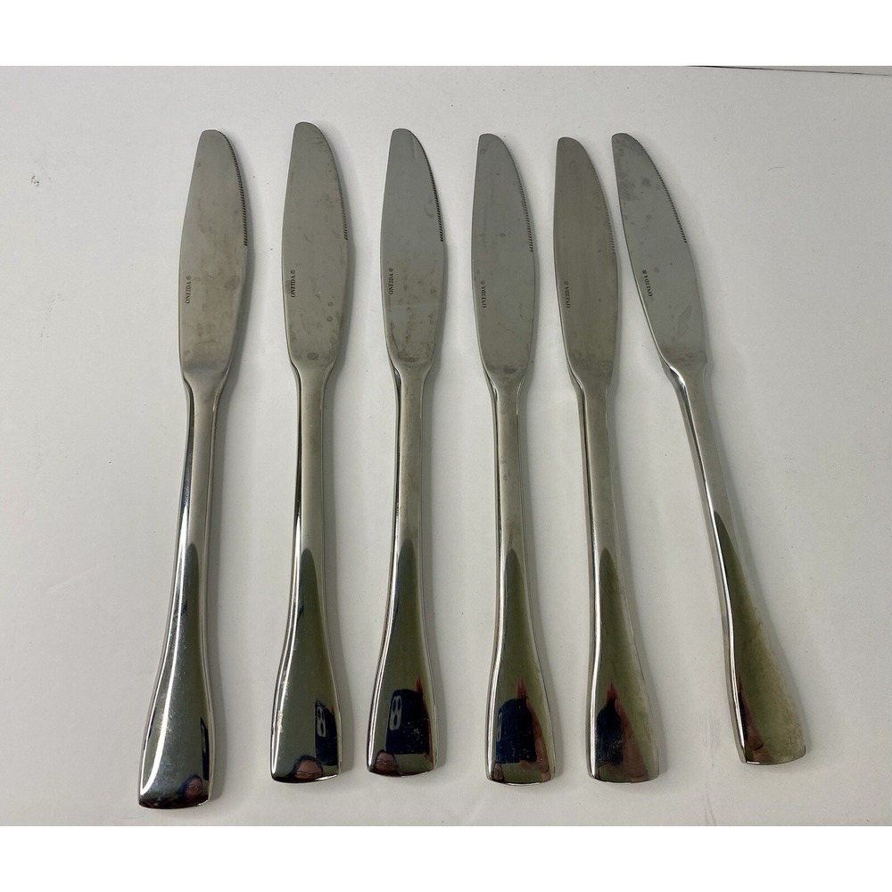 Oneida Stainless Dinner Knife Surge 18/0 Flatware Silverware Glossy Knives Lot 6